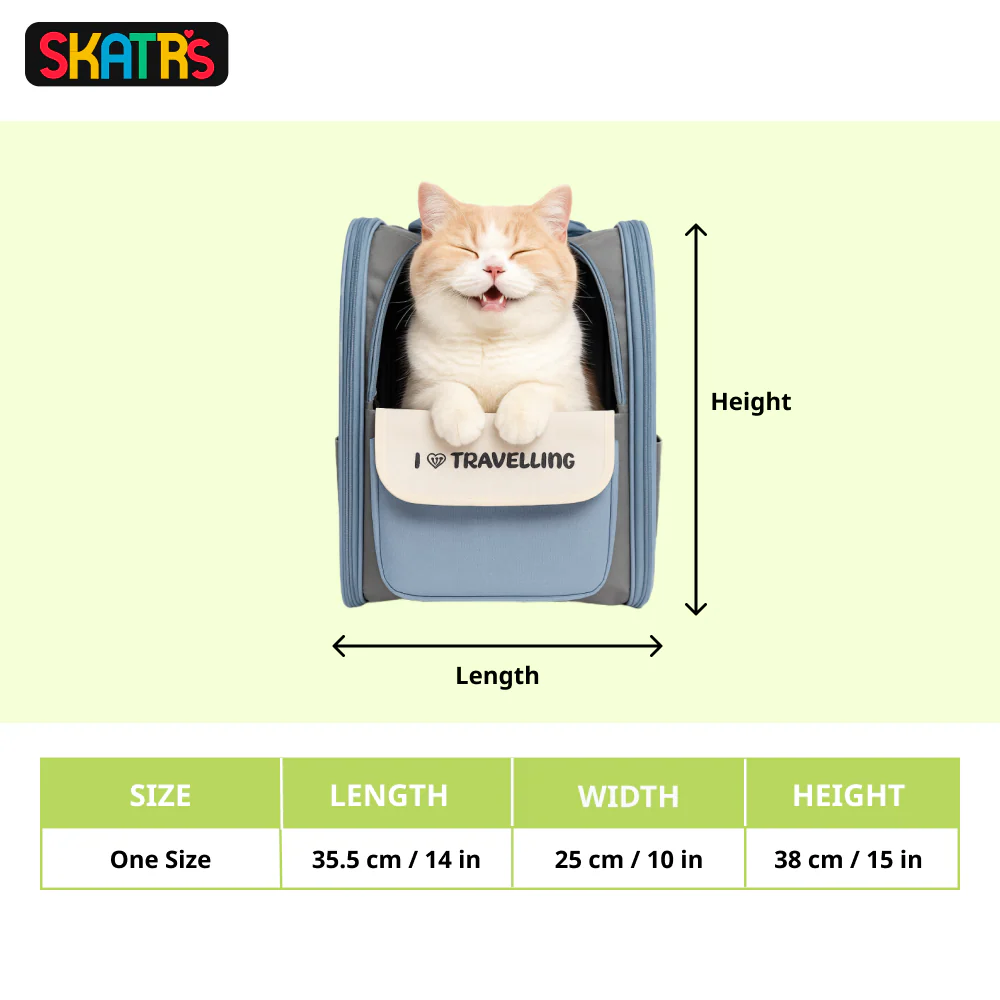 Skatrs Carrier Backpack with Front Pocket for Cats (Grey) - Image 2