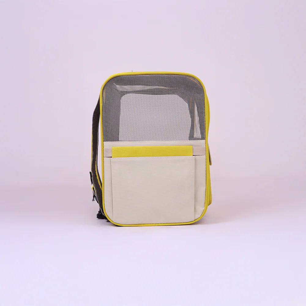 Skatrs Carrier Backpack with Front Pocket for Cats (Yellow) - Image 6