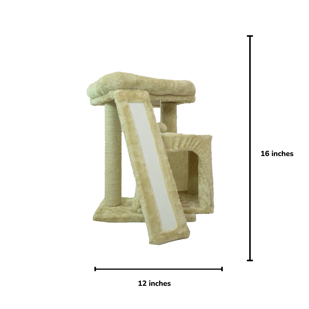 Skatrs Cat Tree Indoor Climbing Activity Tower with Scratching Posts for Cats (Beige) - Image 2