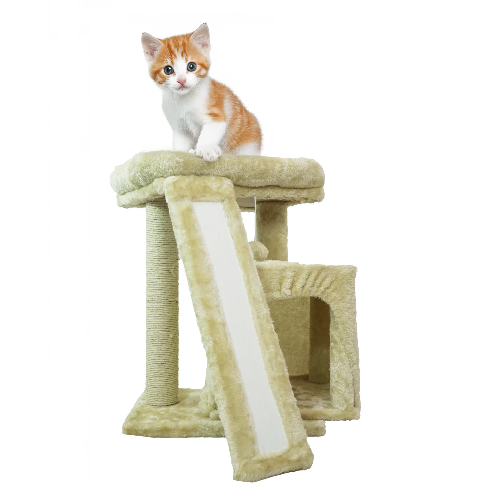 Skatrs Cat Tree Indoor Climbing Activity Tower with Scratching Posts for Cats (Beige) - Image 4