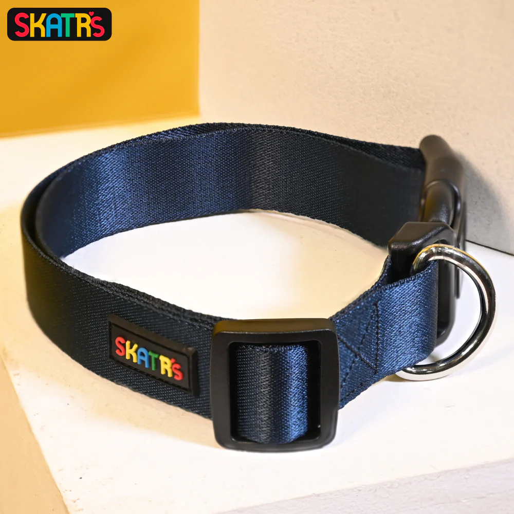 Skatrs Premium Adjustable Collar for Dogs (Dark Blue) - Image 6