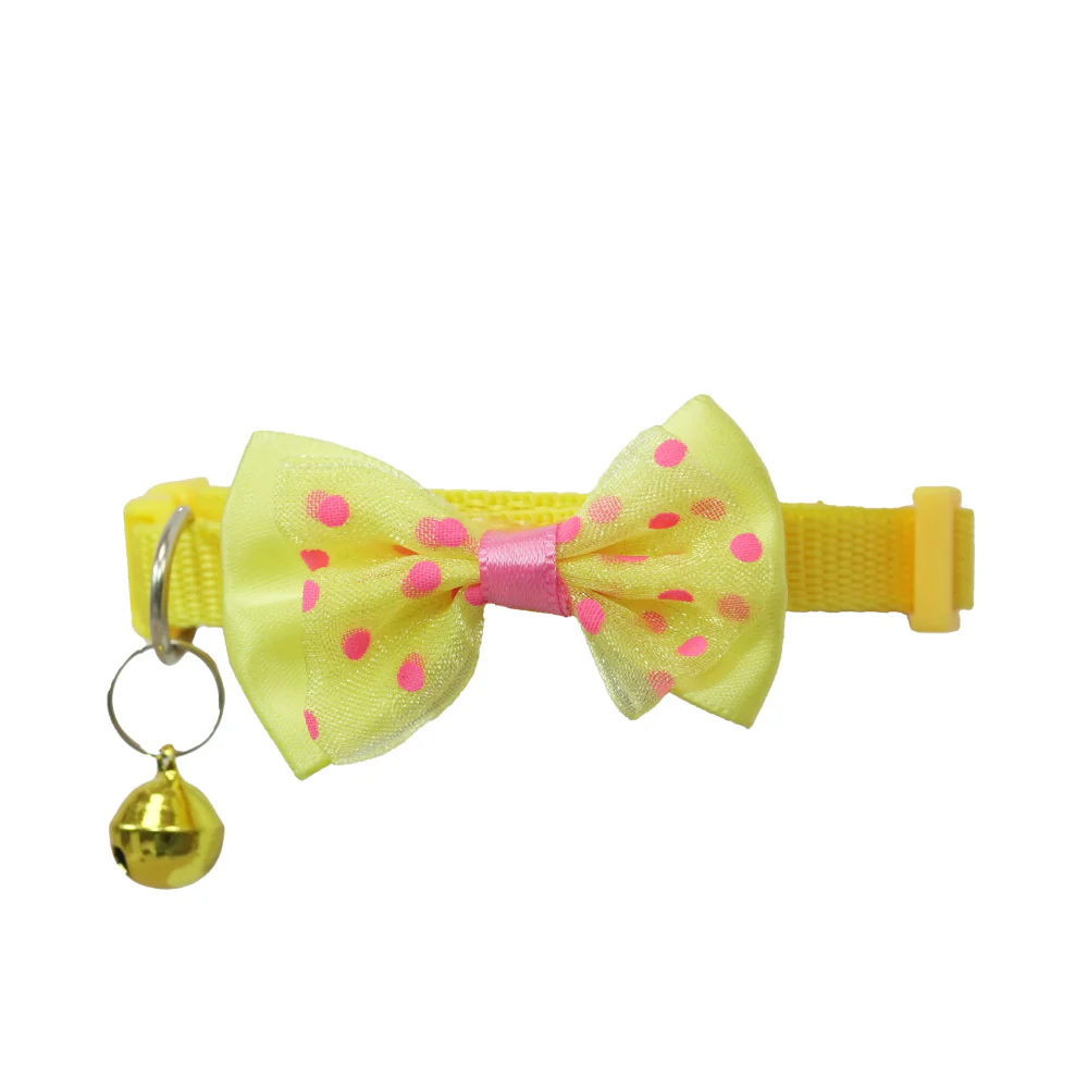 Skatrs Collar with Bow for Dogs and Cats (Yellow) - Image 2