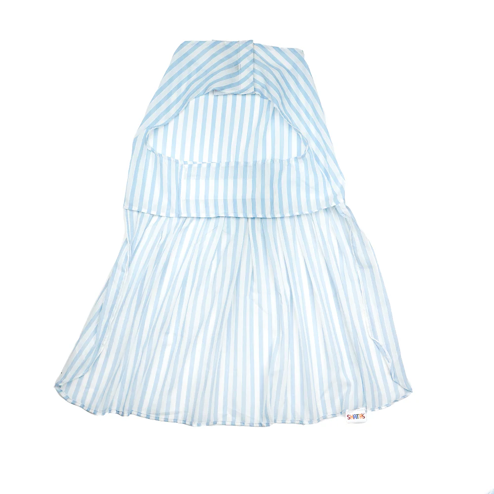 Skatrs Cotton Dress for Dogs and Cats (Blue and White Stripe) - Image 4