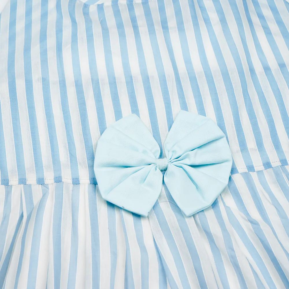 Skatrs Cotton Dress for Dogs and Cats (Blue and White Stripe) - Image 5