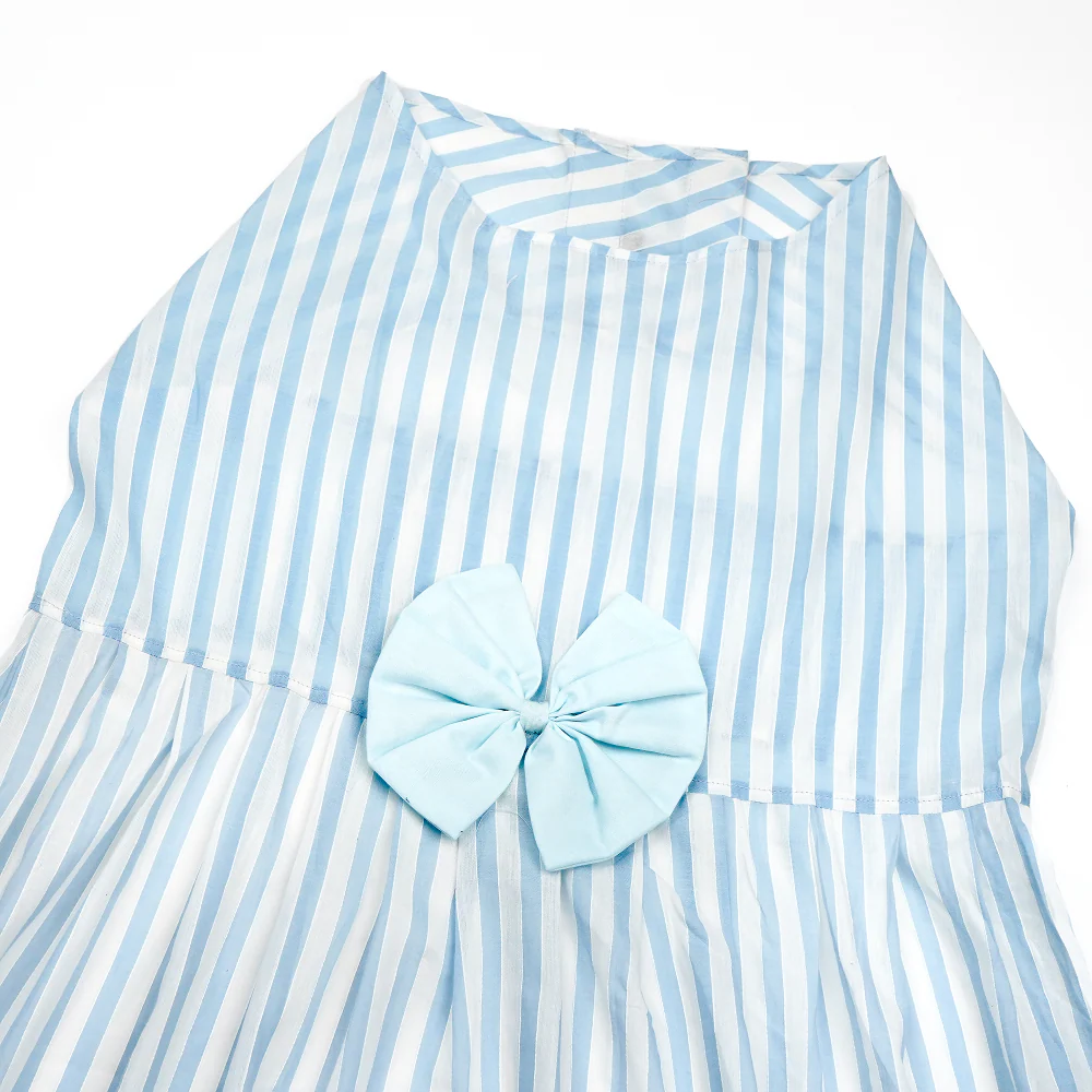Skatrs Cotton Dress for Dogs and Cats (Blue and White Stripe) - Image 6
