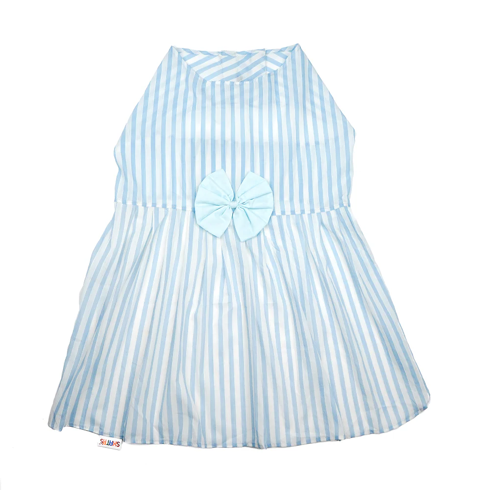 Skatrs Cotton Dress for Dogs and Cats (Blue and White Stripe) - Image 7