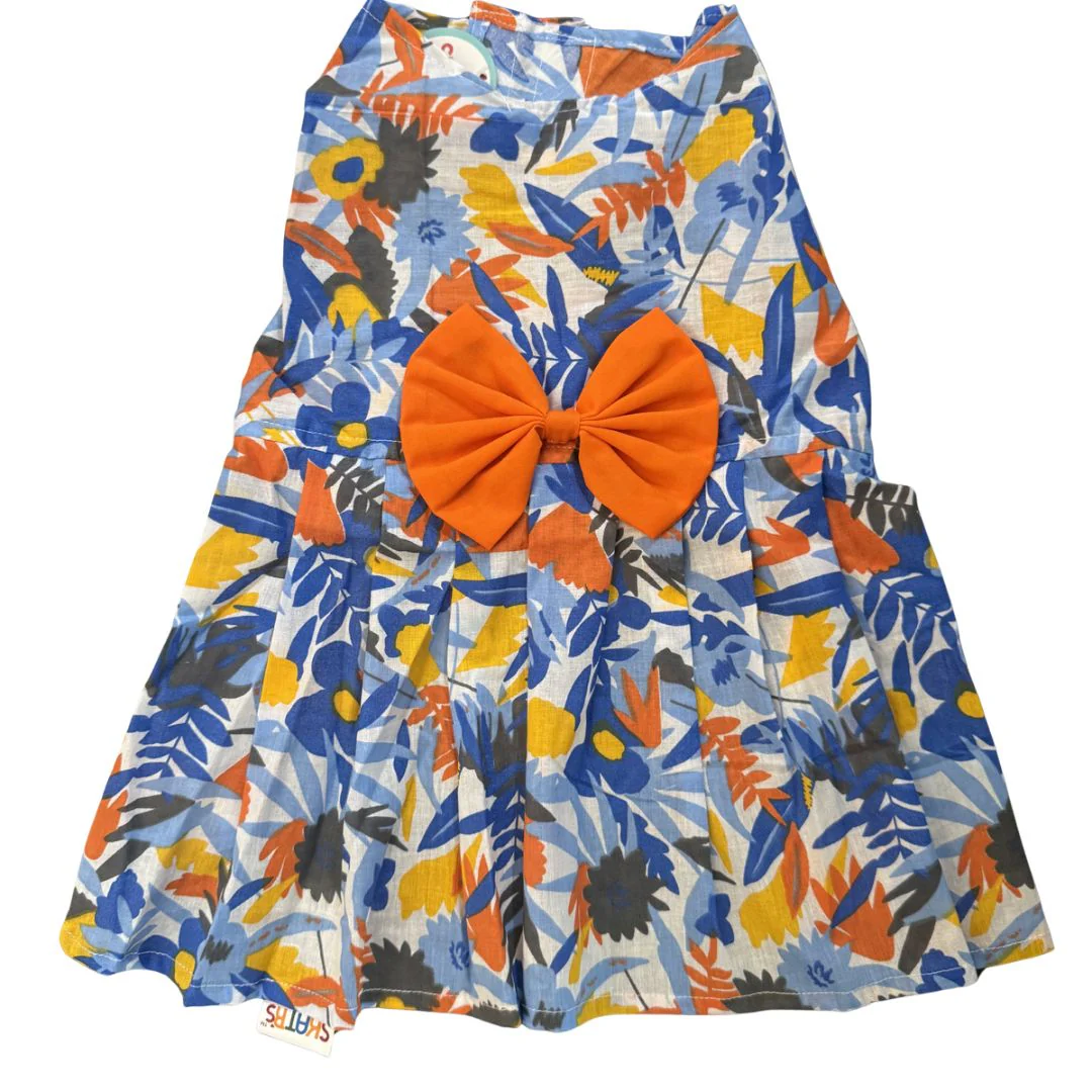 Skatrs Cotton Dress for Dogs and Cats (Blue Beach Print) - Image 3