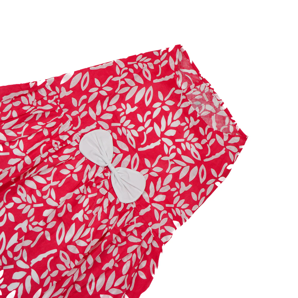 Skatrs Cotton Dress for Dogs and Cats (Hot Pink and White) - Image 3