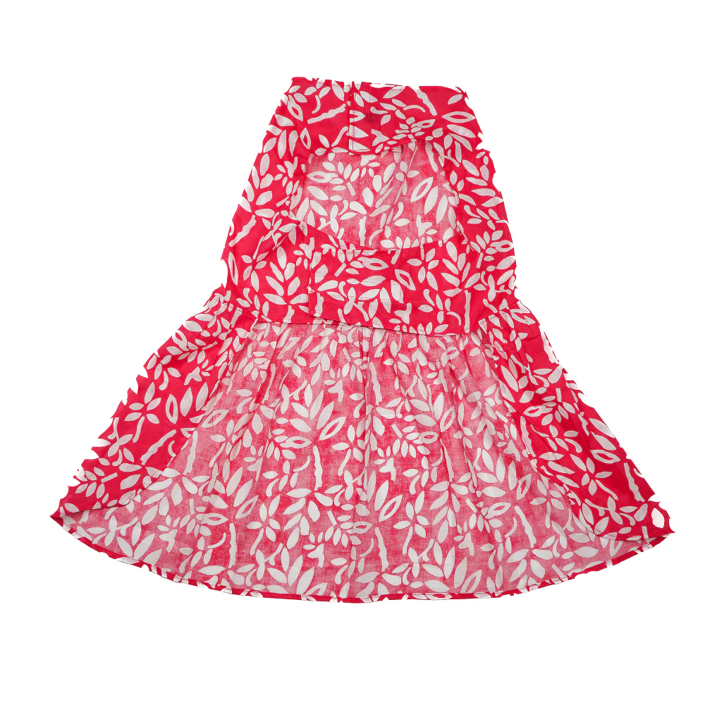 Skatrs Cotton Dress for Dogs and Cats (Hot Pink and White) - Image 4