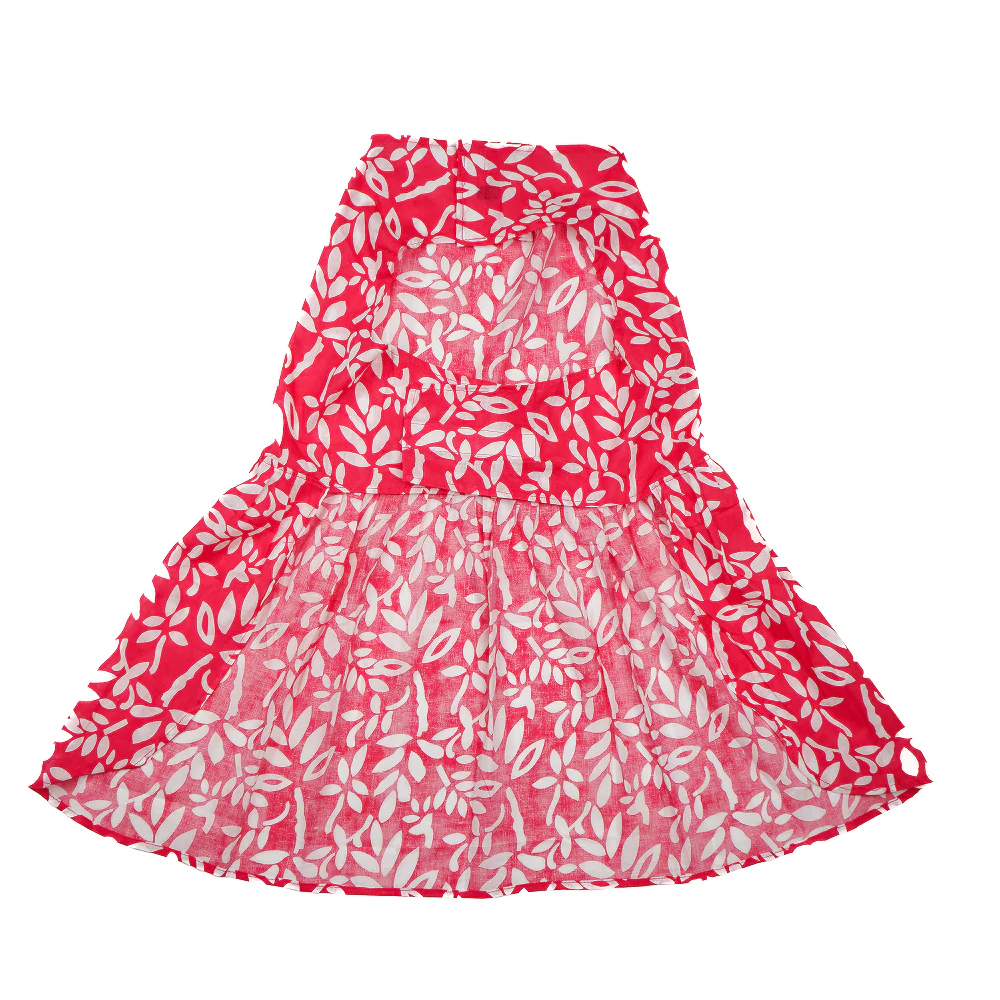 Skatrs Cotton Dress for Dogs and Cats (Hot Pink and White) - Image 7