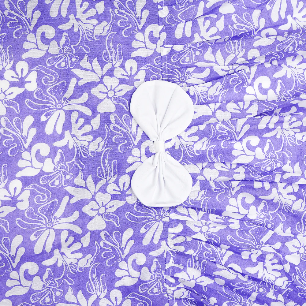 Skatrs Cotton Dress for Dogs and Cats (Lavender and White) - Image 4