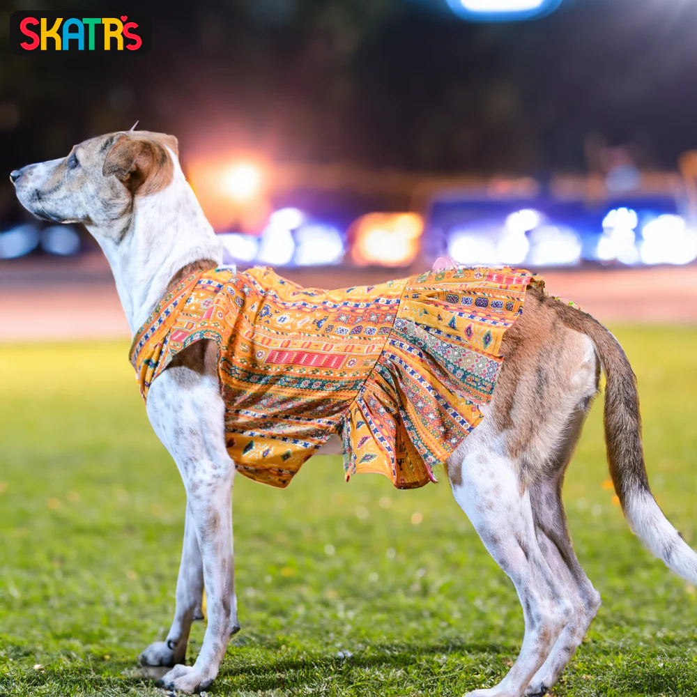Skatrs Cotton Printed Dress for Dogs and Cats (Yellow) - Image 4
