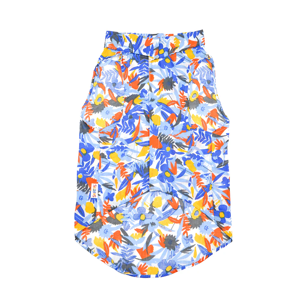 Skatrs Cotton Shirt for Dogs and Cats (Blue Beach Print) - Image 3