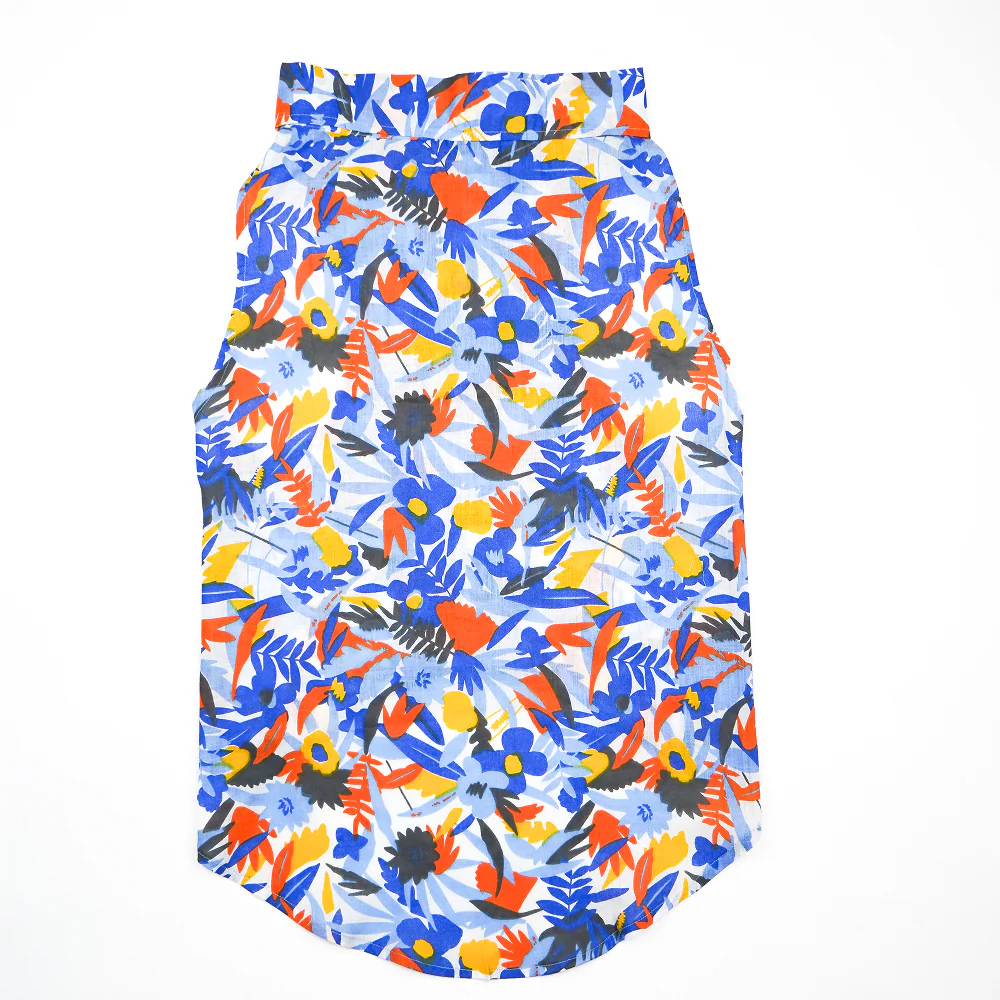 Skatrs Cotton Shirt for Dogs and Cats (Blue Beach Print) - Image 5