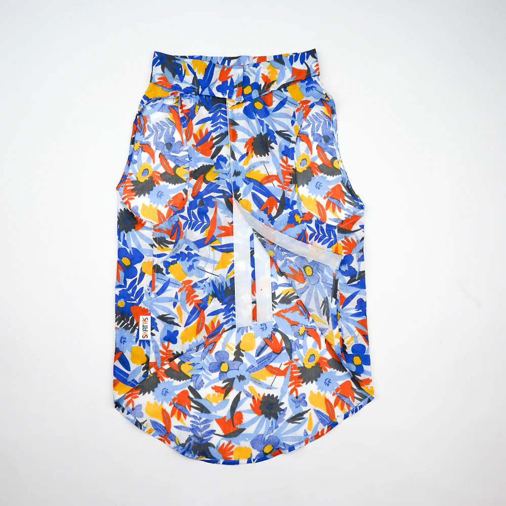 Skatrs Cotton Shirt for Dogs and Cats (Blue Beach Print) - Image 6