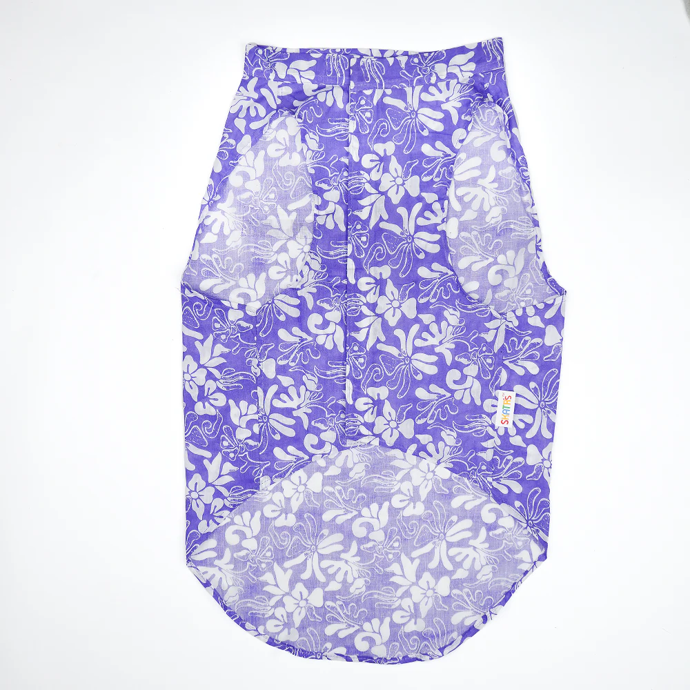 Skatrs Cotton Shirt for Dogs and Cats (Lavender and White) - Image 5