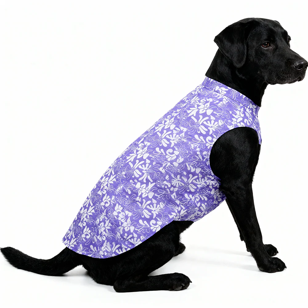 Skatrs Cotton Shirt for Dogs and Cats (Lavender and White) - Image 6
