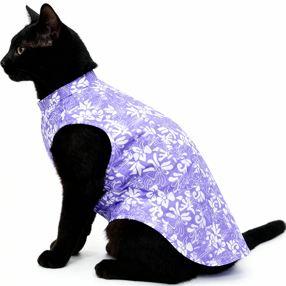 Skatrs Cotton Shirt for Dogs and Cats (Lavender and White) - Image 7