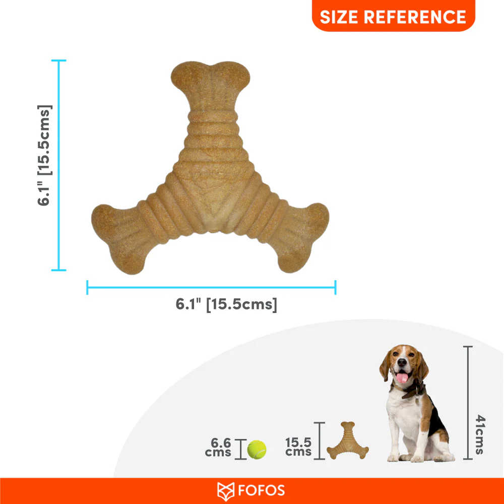 Skatrs Cozy Love Print Mat for Dogs & Cats + Barkbutler x Fofos Brown Woodplay Triangle Chew Dogs Toy Combo - Image 11