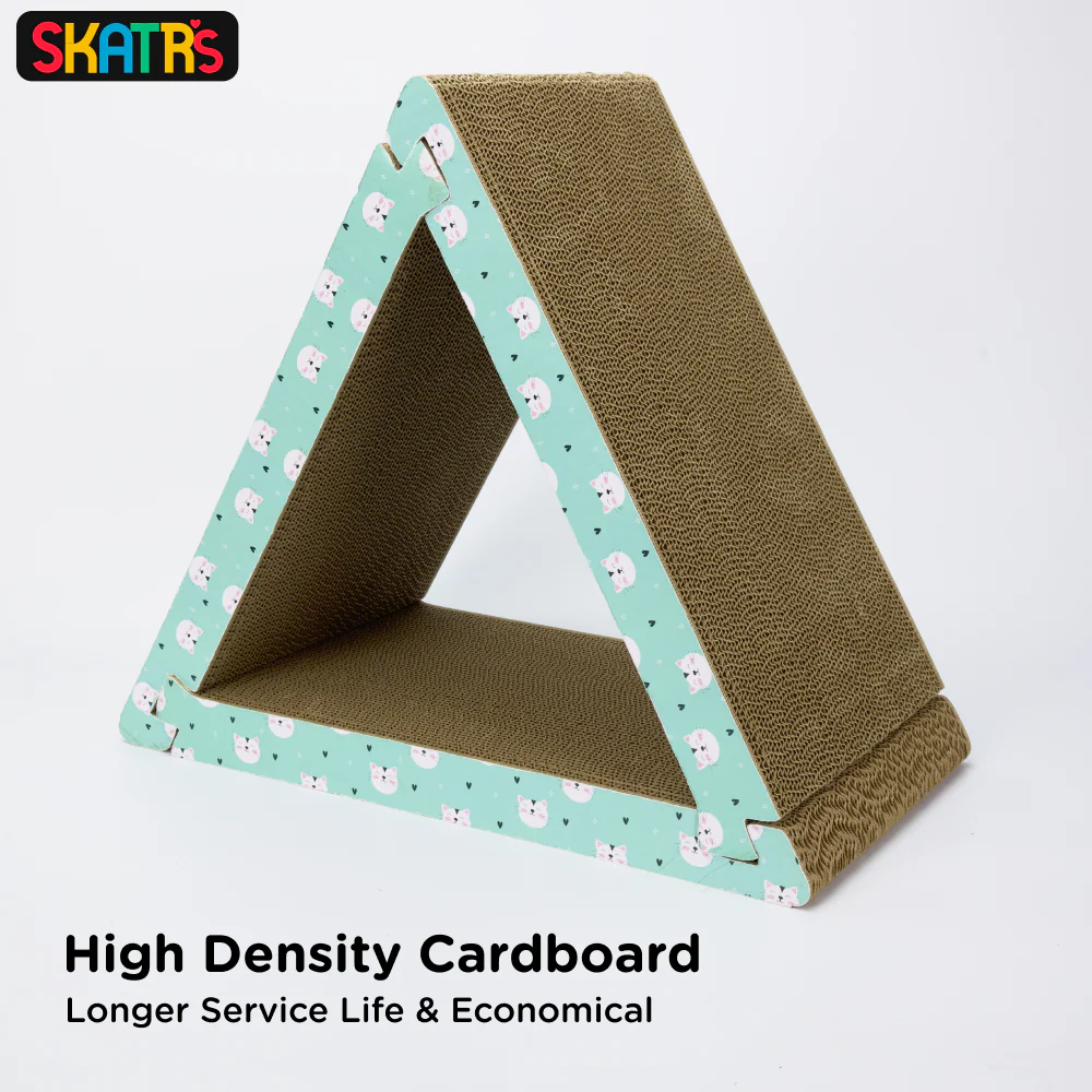 Skatrs Cute Triangle Cat Scratcher with 2g Premium Catnip Free - Image 3