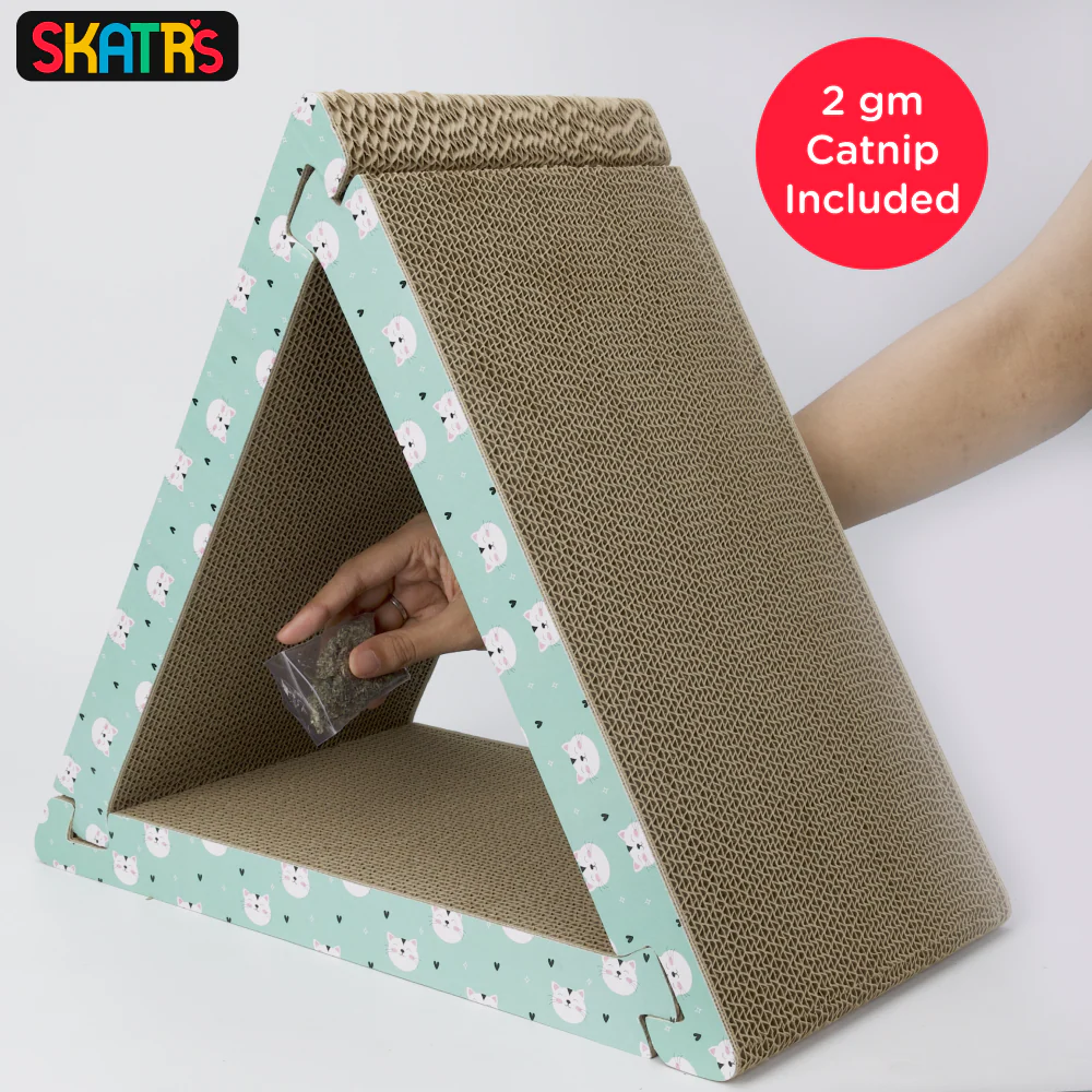 Skatrs Cute Triangle Cat Scratcher with 2g Premium Catnip Free - Image 5