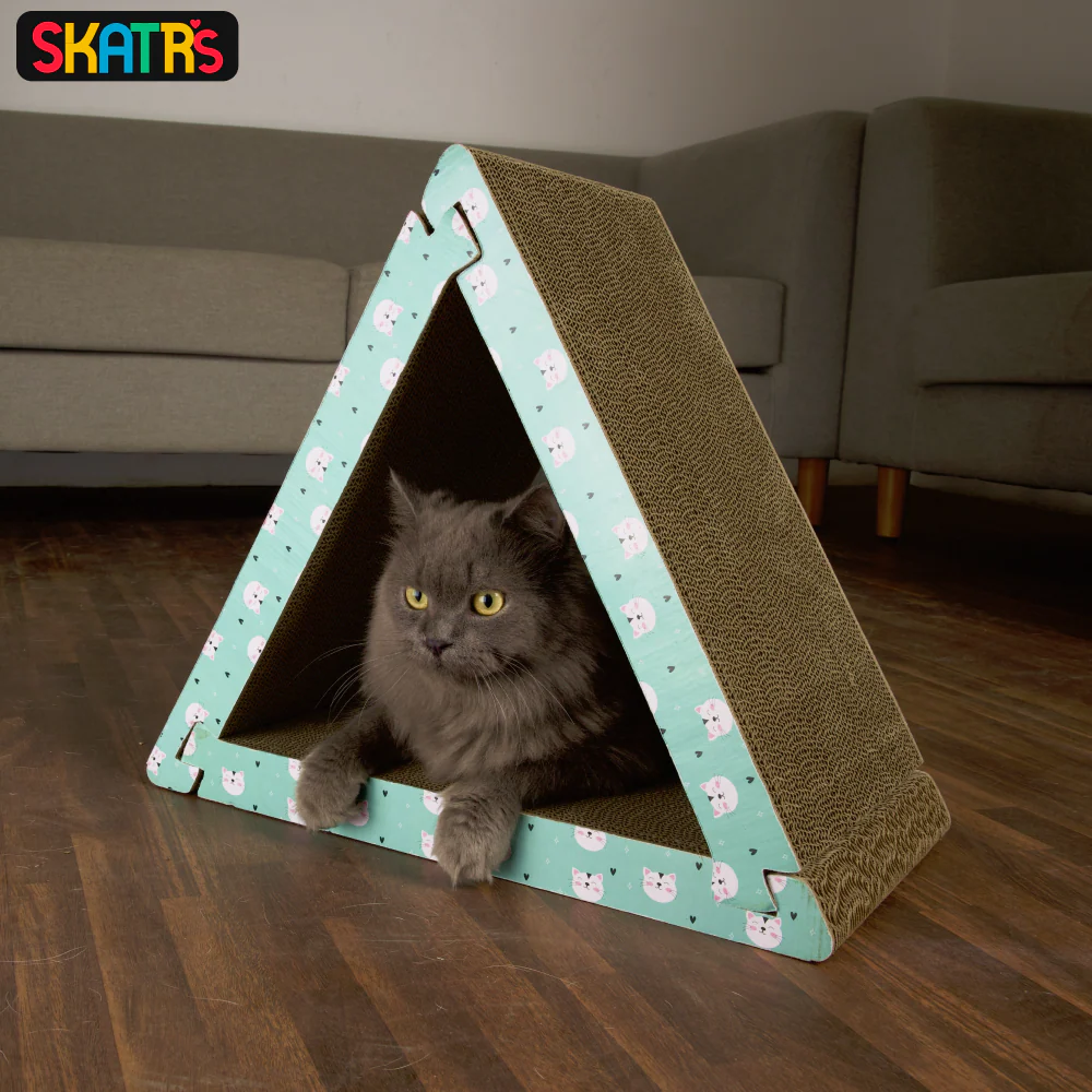 Skatrs Cute Triangle Cat Scratcher with 2g Premium Catnip Free - Image 7