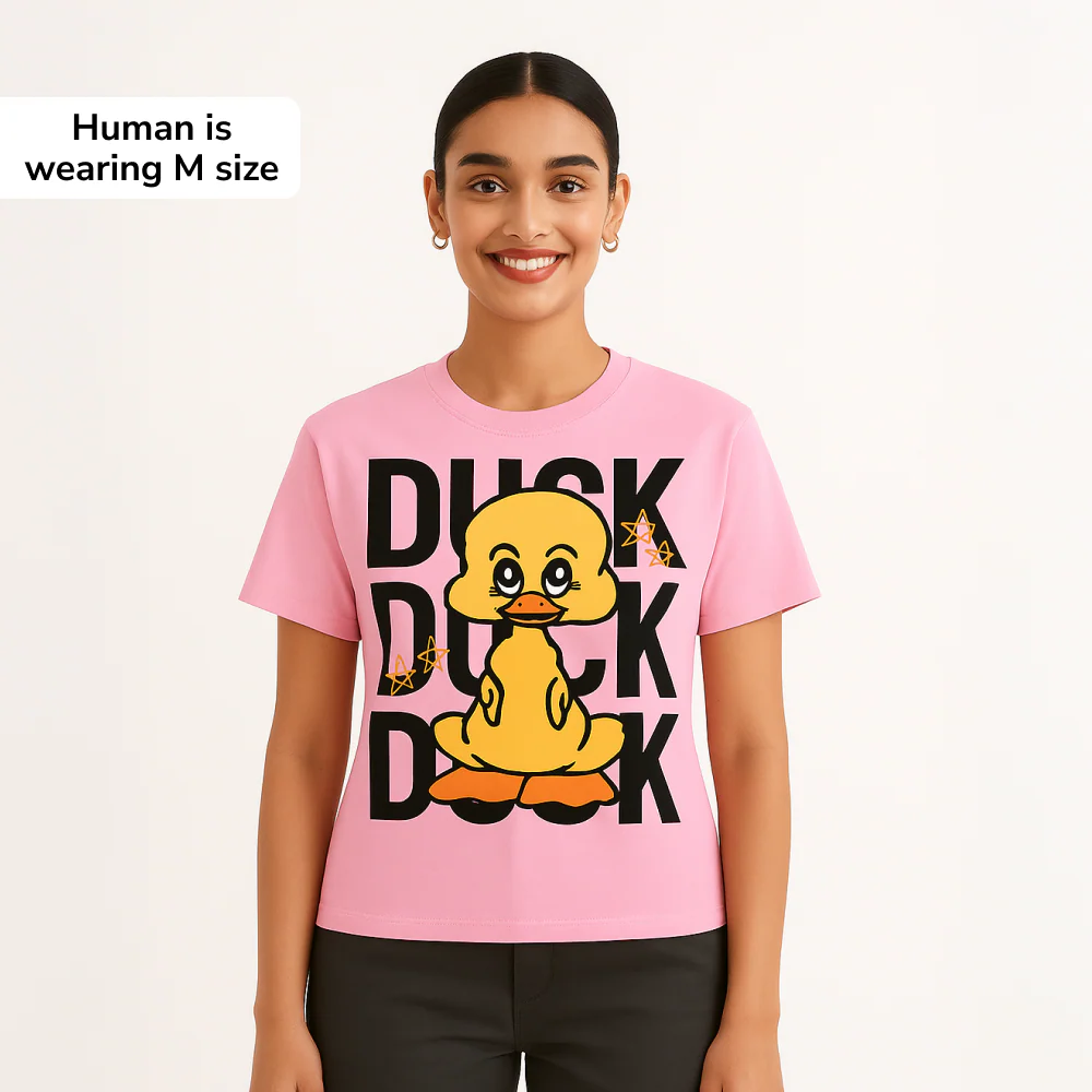 Duck Duck Duck Cotton T Shirt for Men and Women - Image 2