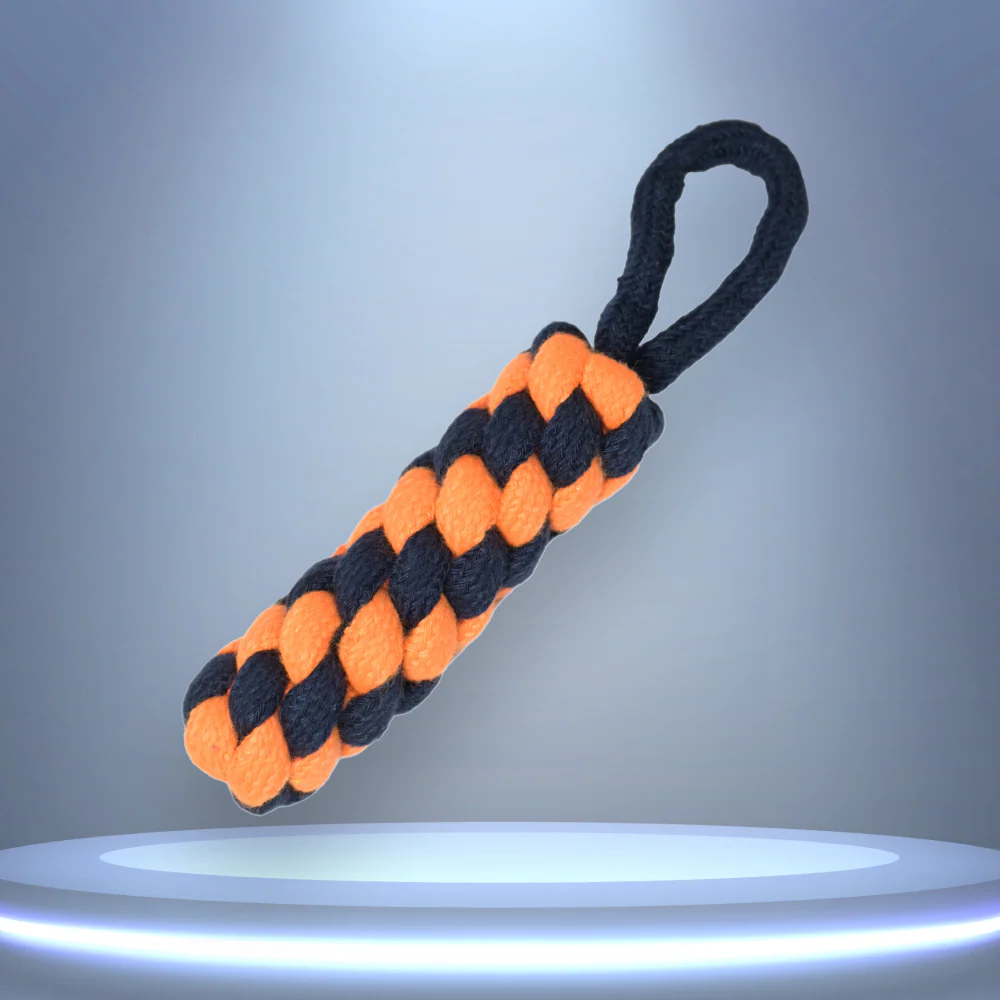 Skatrs Dummy Knotted Rope Chew Toy for Dogs and Cats (Blue/Orange) - Image 2