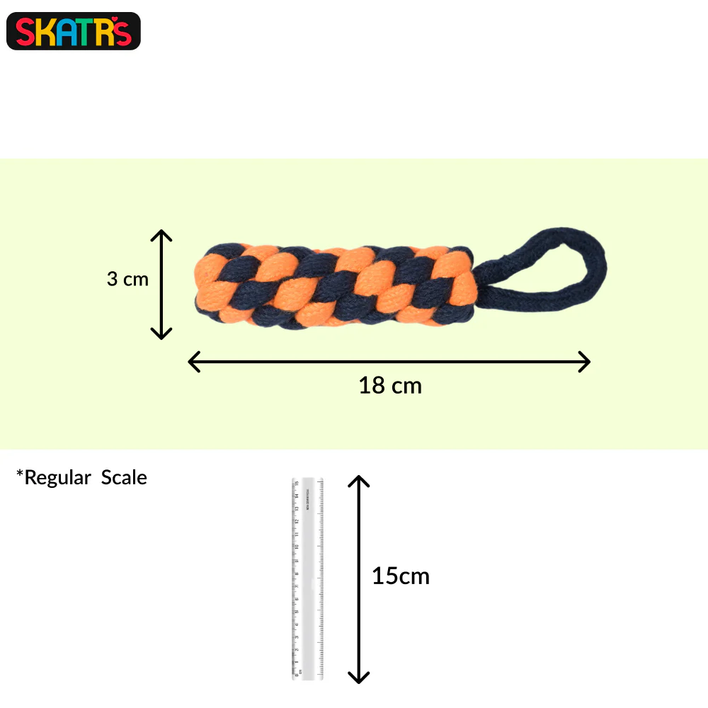 Skatrs Dummy Knotted Rope Chew Toy for Dogs and Cats (Blue/Orange) - Image 2