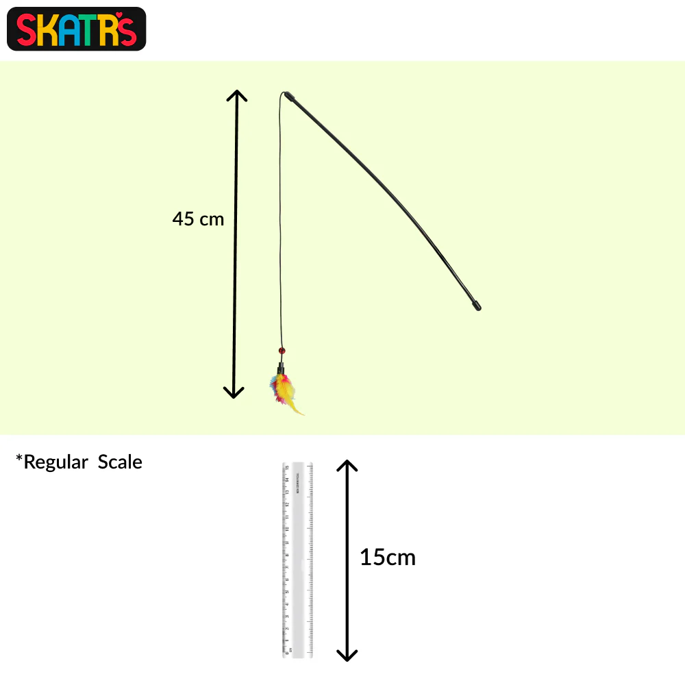 Skatrs Feather Fun Catcher Teaser Playing Stick for Cats - Image 2