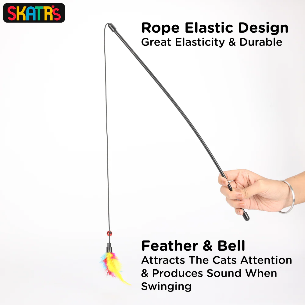 Skatrs Feather Fun Catcher Teaser Playing Stick for Cats - Image 3