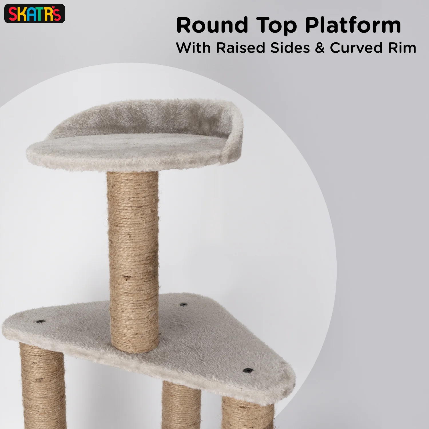 Skatrs Feline Fortress Two Tier Cat Tree with Sisal Post Toy - Image 5
