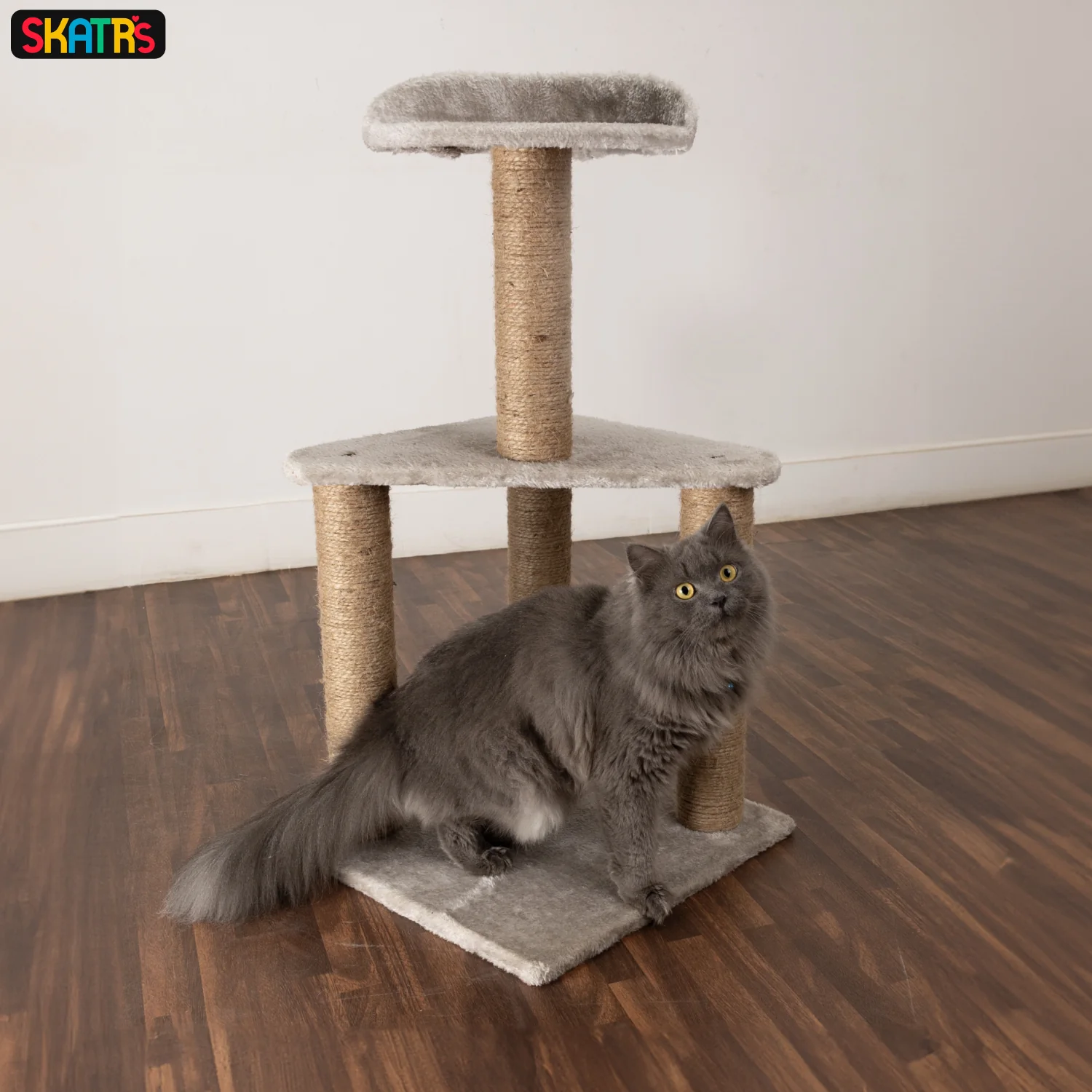 Skatrs Feline Fortress Two Tier Cat Tree with Sisal Post Toy - Image 6