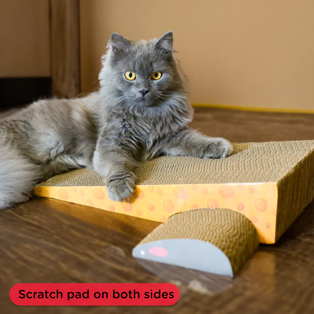 Skatrs Feline Fortress Two Tier Cat Tree with Sisal Post and Say Cheese Cat Scratcher with 2g Premium Catnip Combo - Image 7