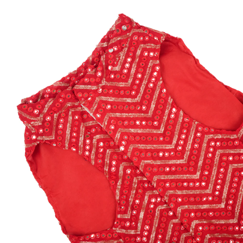 Skatrs Festive Mirror Sherwani for Cats and Dogs (Red) - Image 9