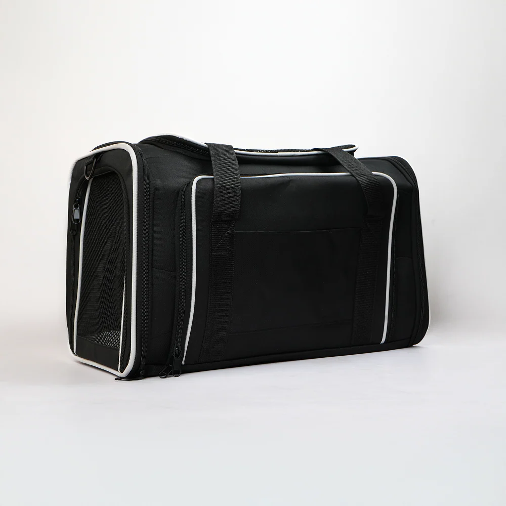 Skatrs Foldable Expandable Pet Travel Carrier Bag for Small Dogs, Adult Cats & Kittens (Black) - Image 2
