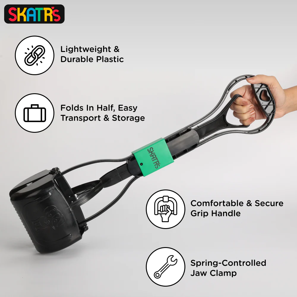Skatrs Foldable Poop Scooper for Dogs (Green) - Image 2