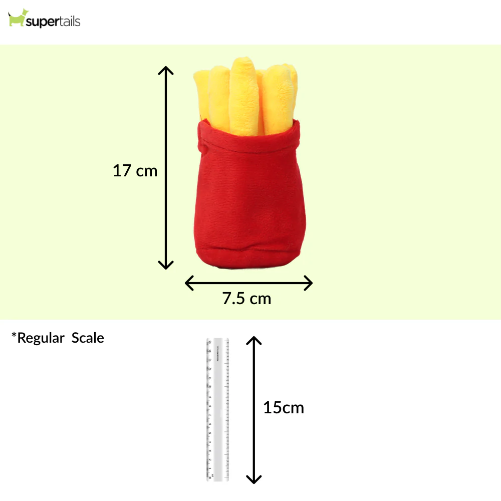 Skatrs French Fries Plush Toy for Dogs - Image 2