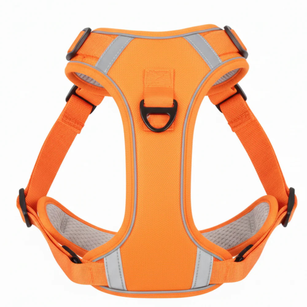 Skatrs Fully Padded Comfort Fiery Reflective Harness for Dogs & Cats (Orange) - Image 2