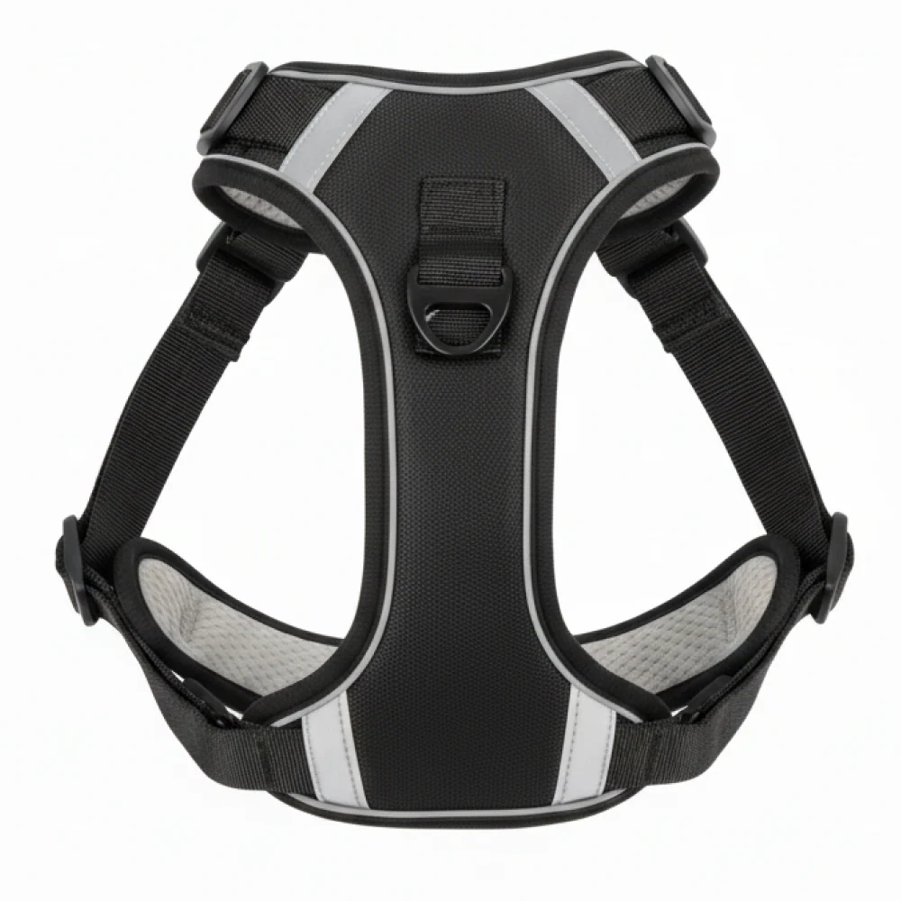 Skatrs Fully Padded Comfort Midnight Reflective Harness for Dogs & Cats (Black) - Image 2