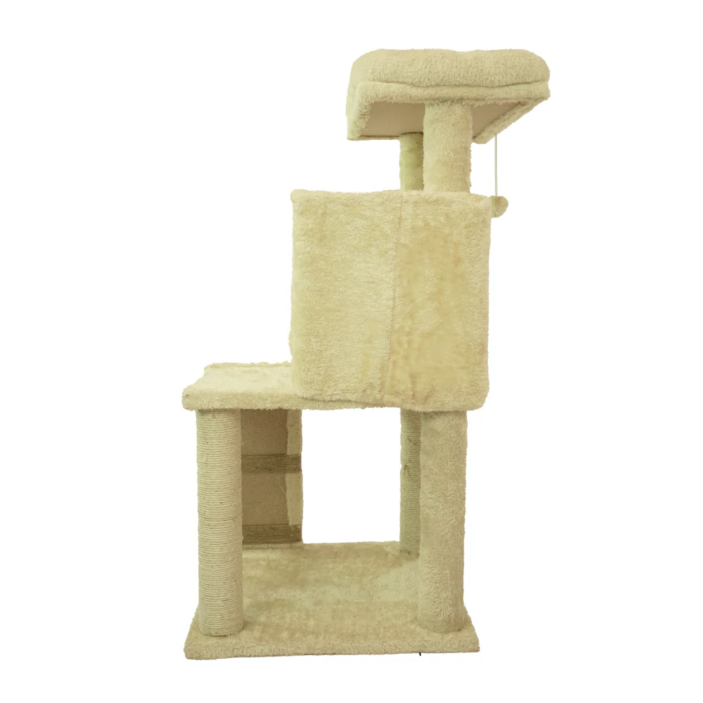 Skatrs Fur Fabric Ladder Jute Rope Scratching Post Cat tree for Cats and Kittens (Beige) - Image 6