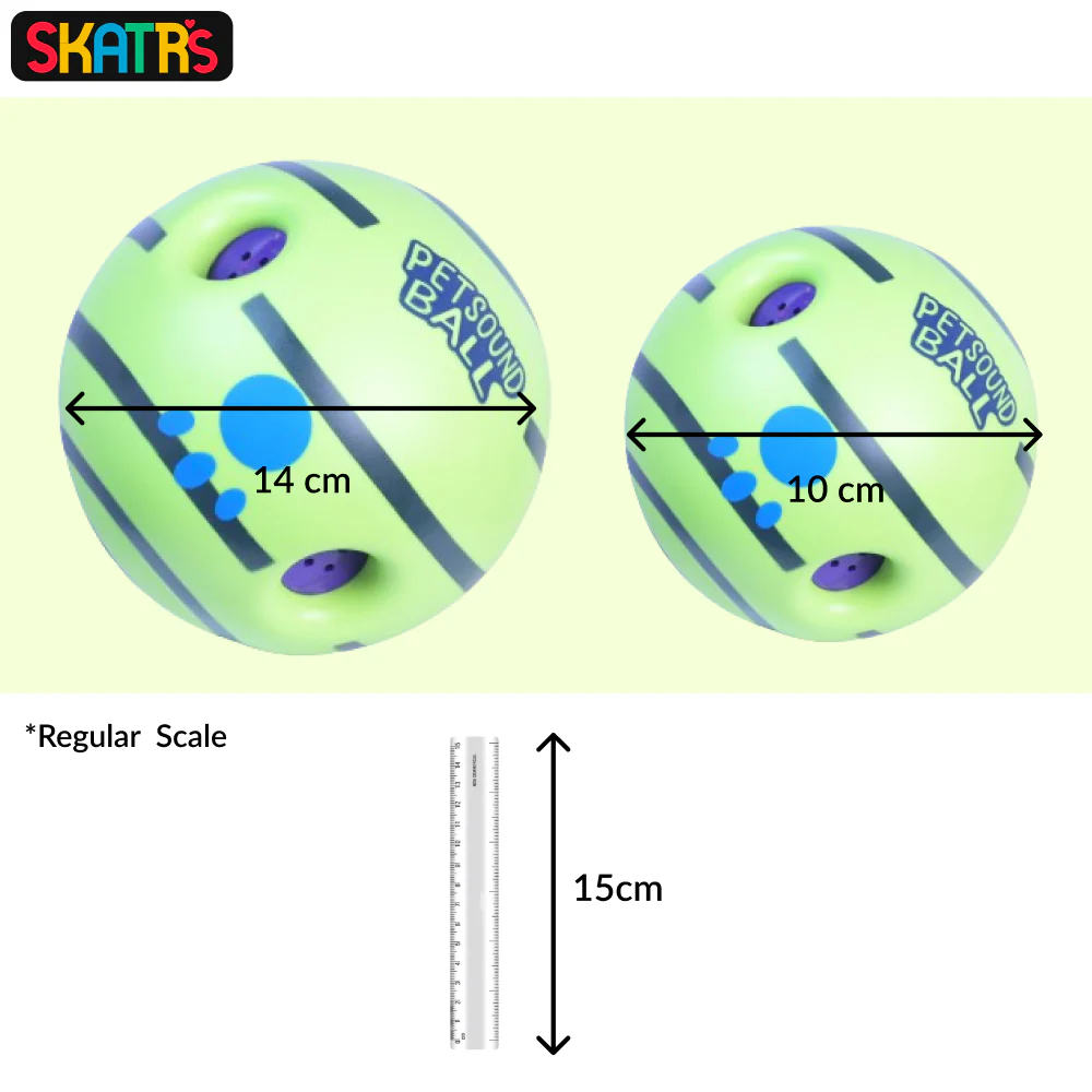 Skatrs Giggle Pet Sound Ball Toy for Dogs and Cats (Green) - Image 2