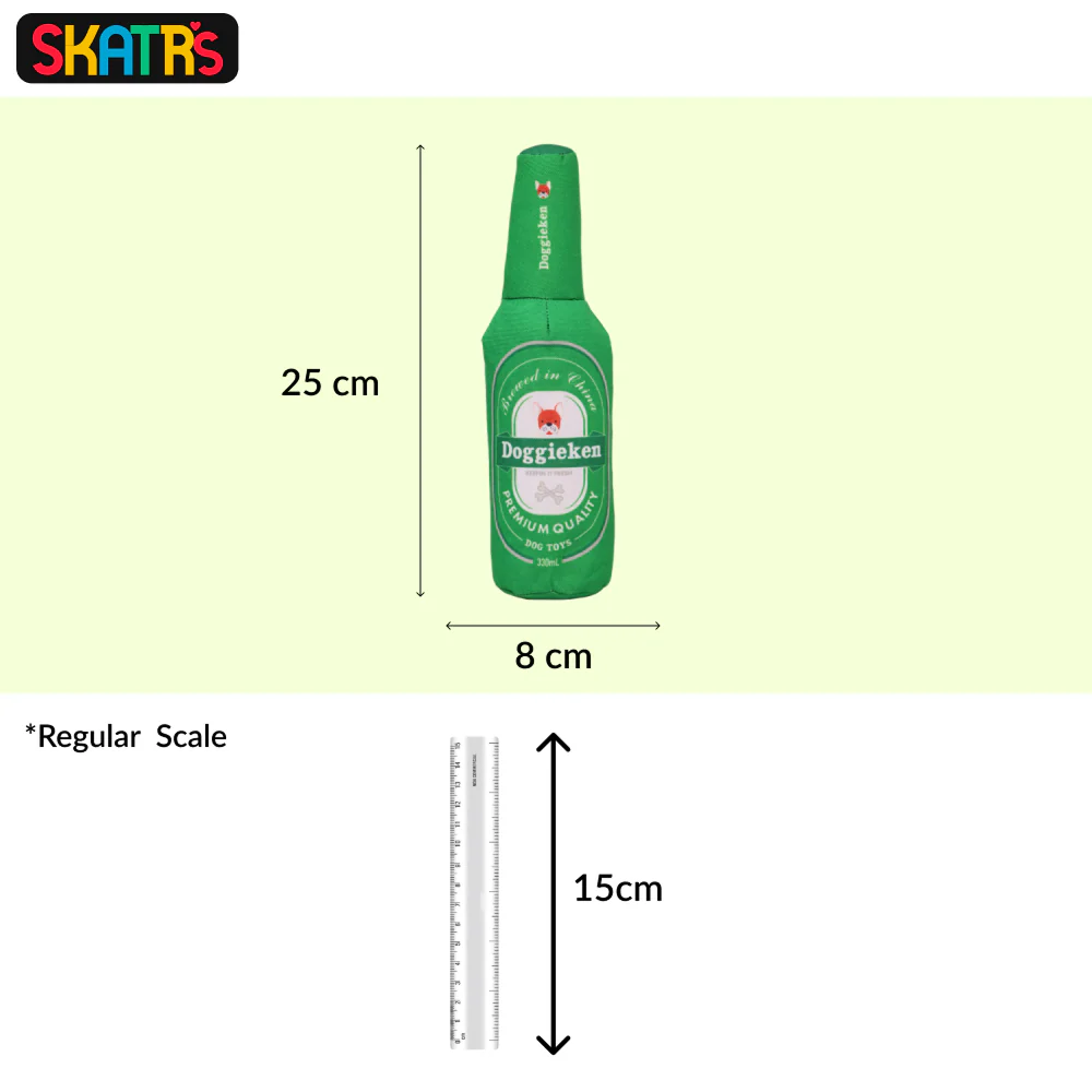 Skatrs Crackling Bottle Chew Toy for Dogs and Cats (Green) - Image 2