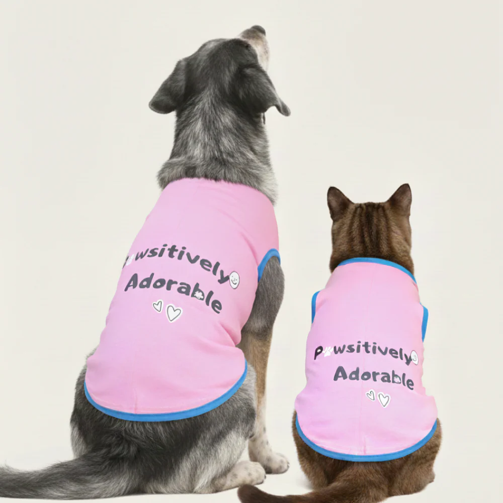 Skatrs Pawsitively Adorable Printed Summer Cotton T Shirt for Dogs and Cats (Pink) - Image 8