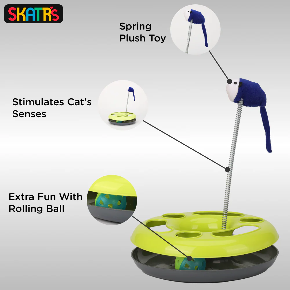 Skatrs Interactive Happy Circle Toy for Cats (Green) - Image 3