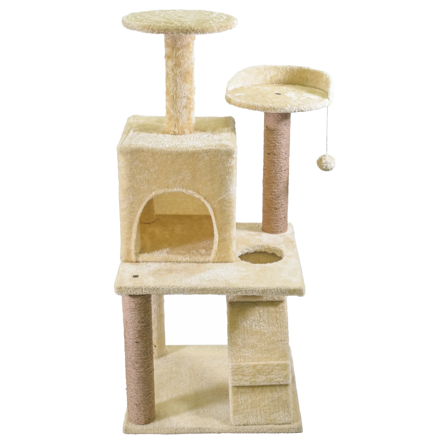 Skatrs Kitty Kastle Multi Level Cat Tree with Condo, Scratching Post, Platform and Ladder Toy and Satisfying Wave Cat Scratcher with 2g Premium Catnip Combo - Image 2