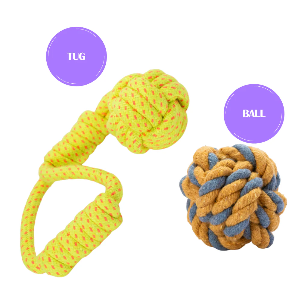 Skatrs Hand Made Knotted Ball Rope Tug Toy for Dogs and Cats (Neon Green) - Image 6