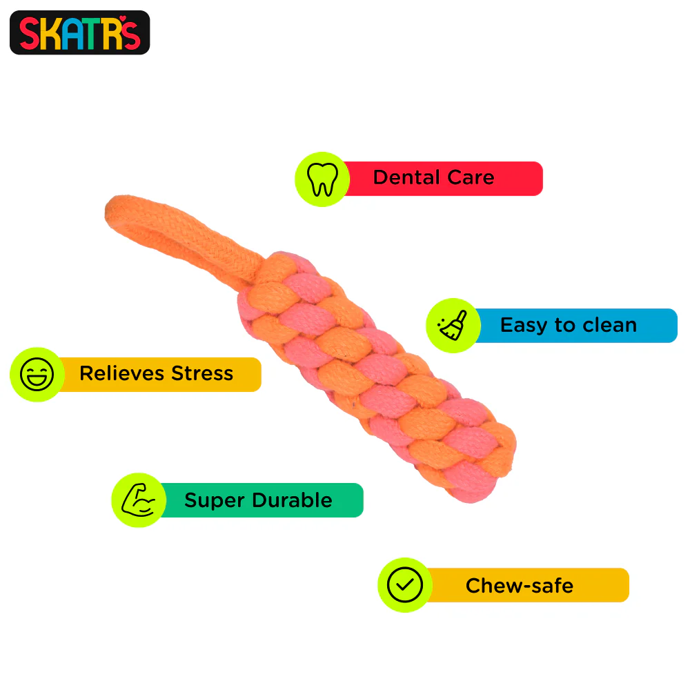 Skatrs Knotted Dummy, Knotted Ball, Dumbbell and Ball Shaped Rope Chew Toy for Dogs and Cats Combo - Image 8