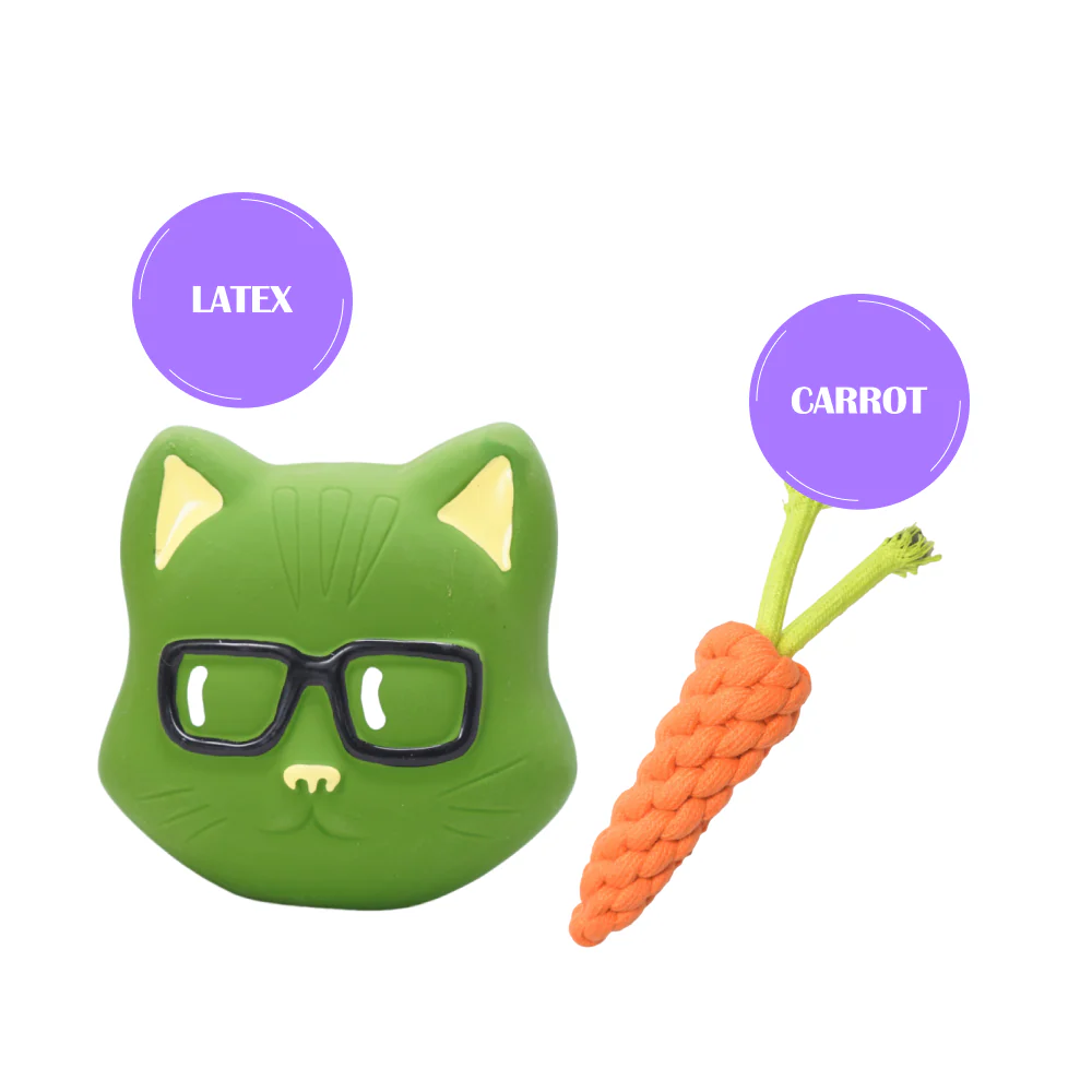 Skatrs Latex Squeaky Cat Toy for Dogs and Cats (Green) - Image 4