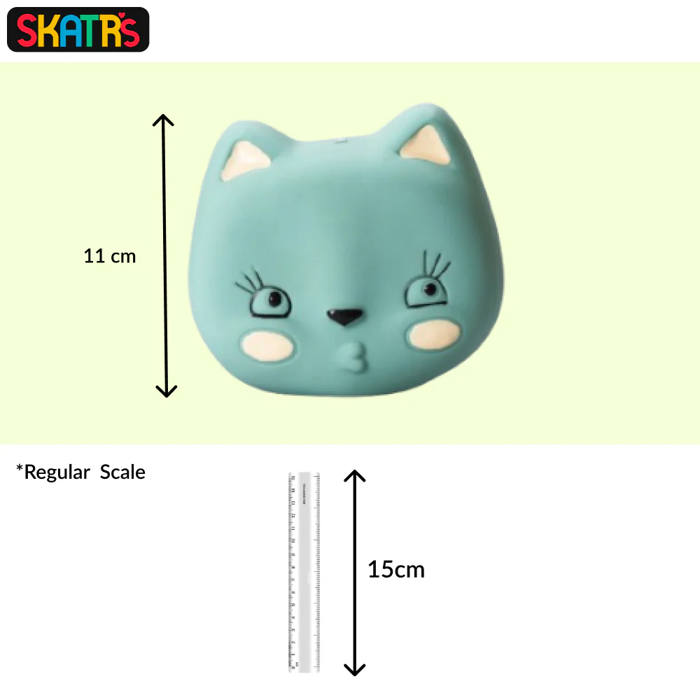Skatrs Latex Squeaky Miss Cat Toy for Dogs and Cats (Green) - Image 3